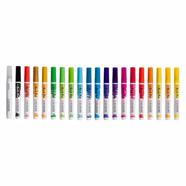 Ecoline Brush Pen Set Landschappen, 20 Kleuren Exclusieve Aanbieding