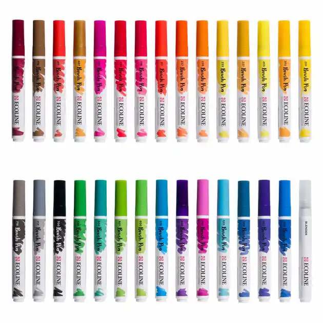 Korting Ecoline Brush Pen Set Primair, 30 Kleuren