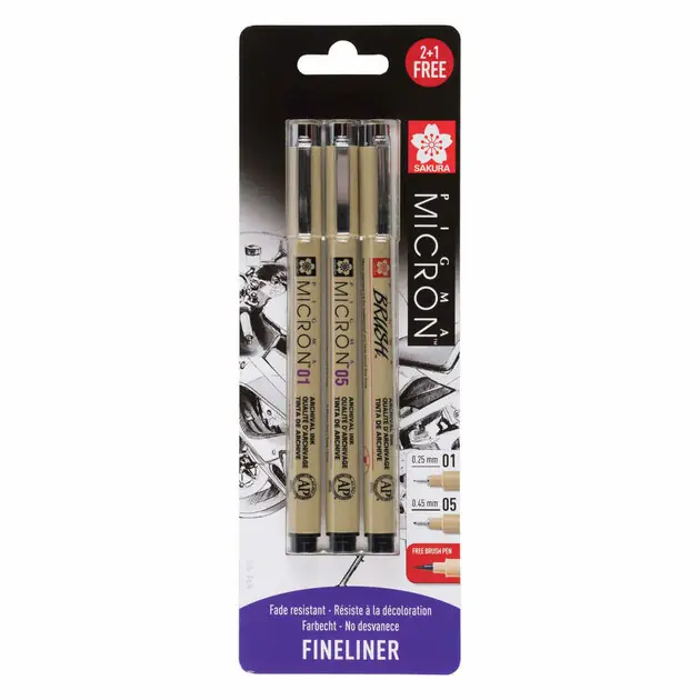 Speciale Aanbieding Sakura Blisterkaart Pigma Micron 3 Stuks