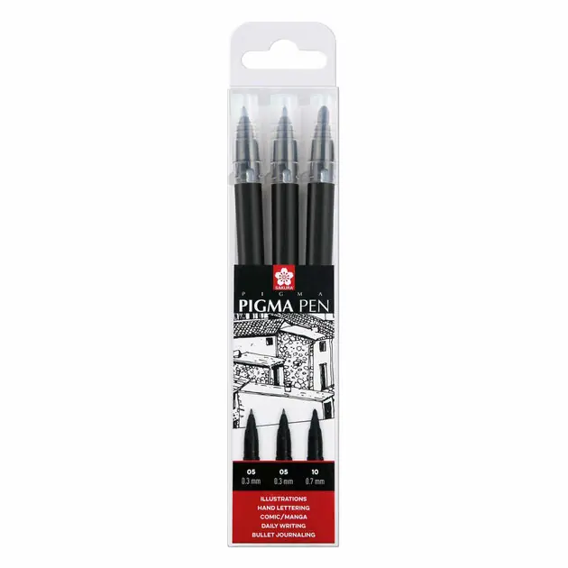 Speciale Aanbieding Sakura Pigma Pen Zwart Set 3