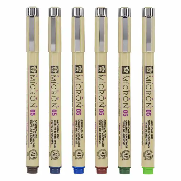 Beperkt Aanbod Sakura Pigma Micron 05 Etui met 6 Aardekleuren