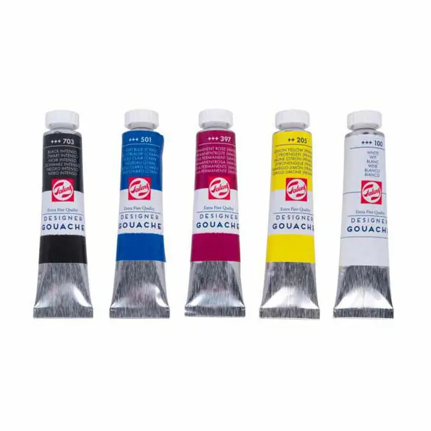 Talens Gouache Extra Fijn Mengset, 5x20ml Tubes Finale Uitverkoop