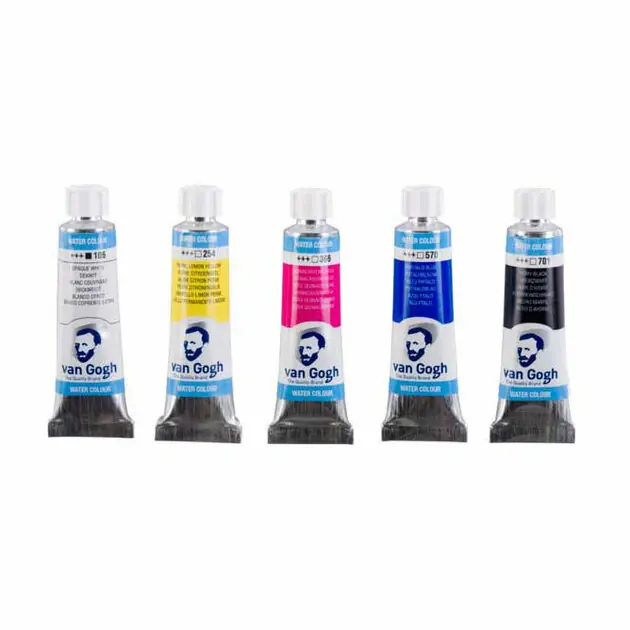 Van Gogh Aquarelverf Primaire Mengset, 5x10ml Tubes Hoge Kwaliteit