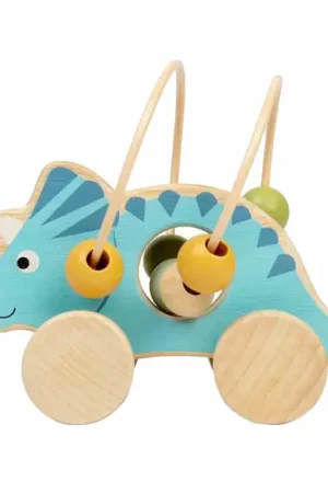 Bigjigs Houten Duwfiguur Triceratops met Kralenframe Laatste Kans