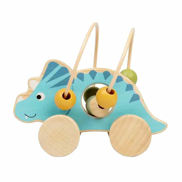 Bigjigs Houten Duwfiguur Triceratops met Kralenframe Laatste Kans