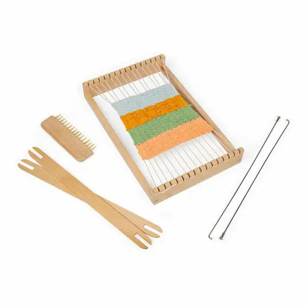 Bigjigs Houten Weefraam Set, 10dlg. Gereduceerde Prijs