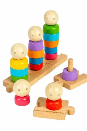Bestel Nu Bigjigs Houten Regenboogfamilie Stapelspeelgoed, 25dlg.