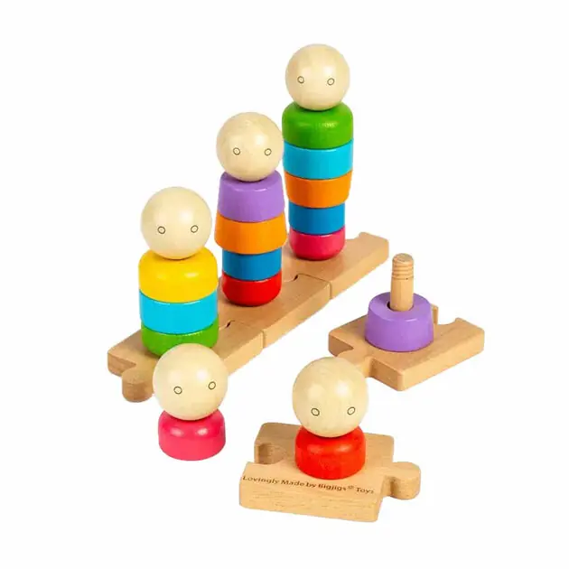 Bestel Nu Bigjigs Houten Regenboogfamilie Stapelspeelgoed, 25dlg.