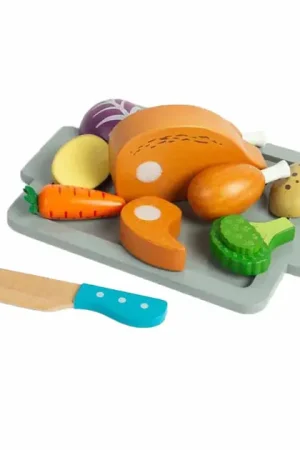 Bigjigs Houten Gebraden Diner Speelset, 12dlg. Merkproduct
