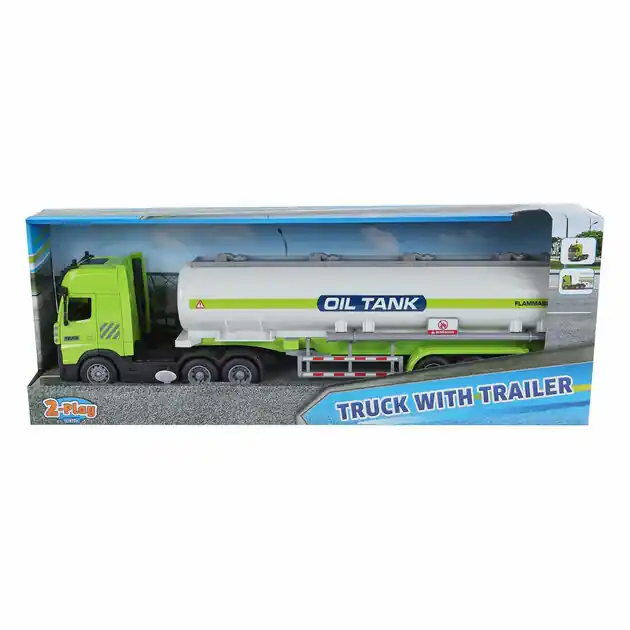Lage Kosten 2-Play Vrachtwagen met tank-oplegger frictie licht en geluid