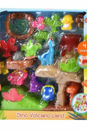 Playgo Dino's met Vulkaan Speelset - 20dlg. Beperkte Voorraad