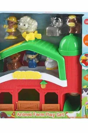 Seizoensaanbieding Playgo Boerderij met Dieren Speelset - 17dlg.