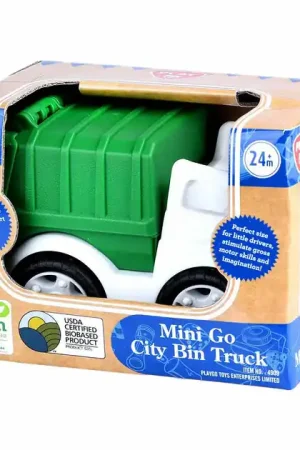 Express Levering Playgo Bio Based Vuilniswagen Wit Groen - 15cm