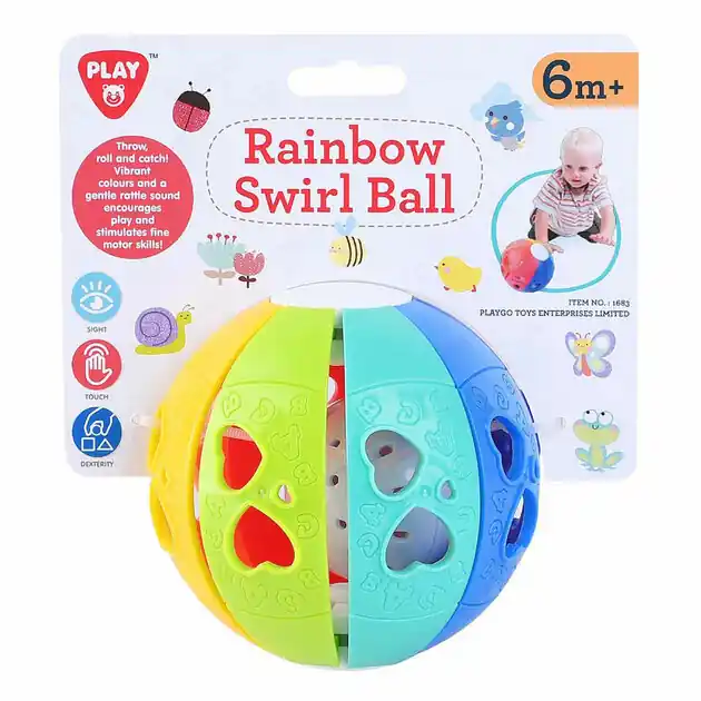 Playgo Regenboog Dwarrel Bal met Ratel Geluid Finale Uitverkoop