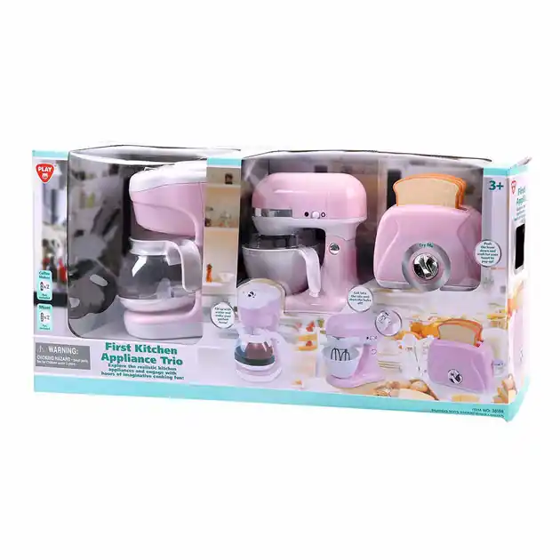 Flitsaanbieding Playgo Keukenmixer - Koffiezetapparaat en Broodrooster Roze - 7dlg.