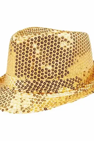 Bestel Nu Hoed Popster Pailetten Goud