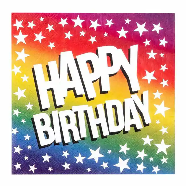 Hoge Kwaliteit Papieren Servetten Happy Birthday, 20st.