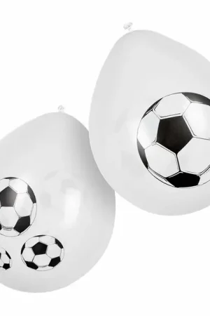 Latex Ballonnen Voetbal 25cm, 6st. Flitsaanbieding