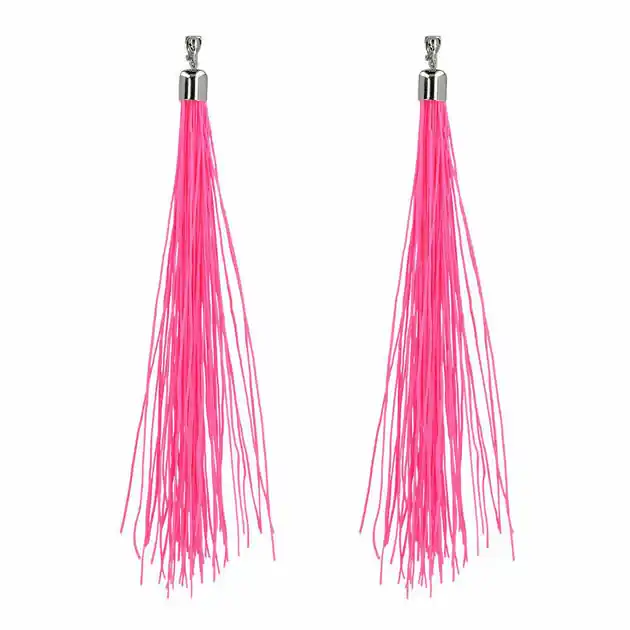 Superprijs Oorbellen Festival Neon Roze, 20cm