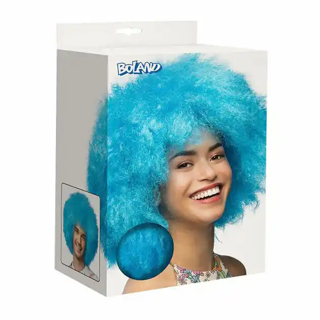 Pruik Sugar Neon Blauw Gecertificeerd