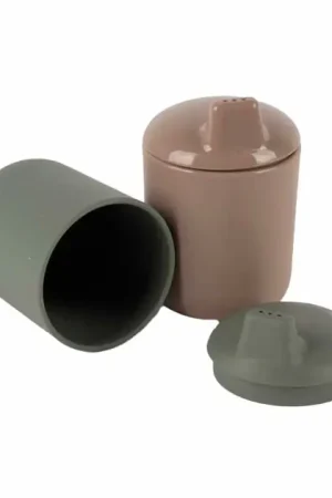 Koop Vandaag Dantoy Anti-knoei Drinkbekers Mokka/Olijfgroen, 2dlg.