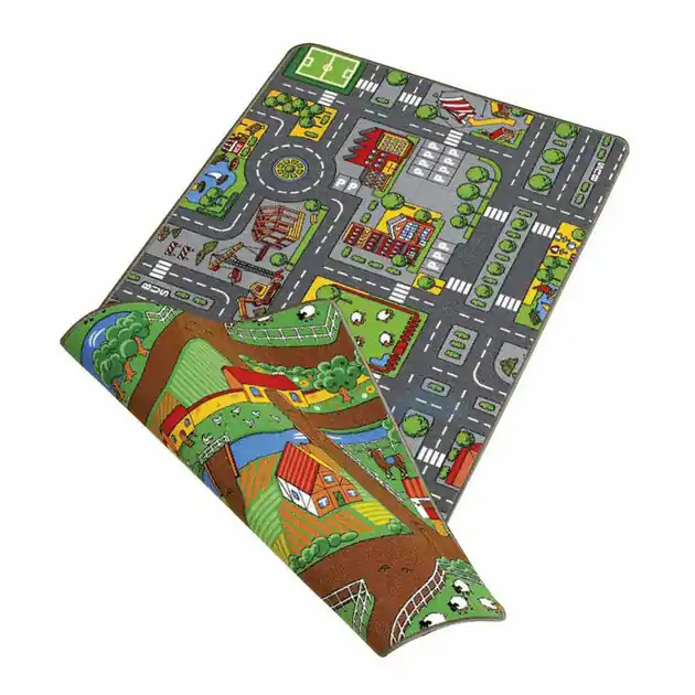 Lage Prijs Speelkleed Duoplay Omkeerbaar Stad en Boerderij, 67x100cm