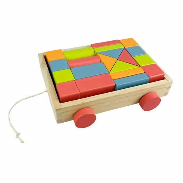 Houten Blokkenkar, 20dlg. Lage Prijs
