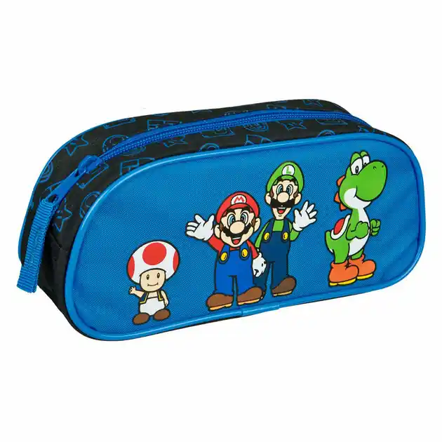 Etui Super Mario Blauw met Rits Snelle Levering