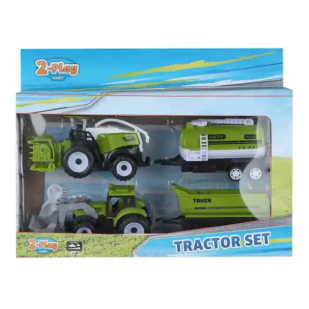 2-Play Tractor en Combine met 2 Aanhangers, 24cm Betaalbaar