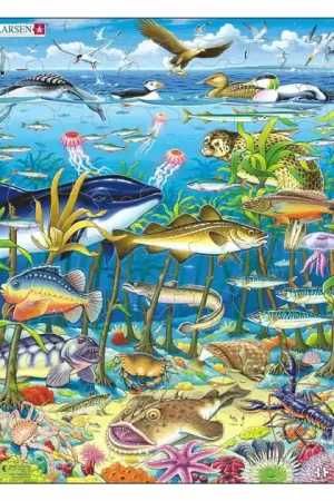 Actieprijs Larsen Legpuzzel Dieren - Zeedieren in de Noord-Atlantische Oceaan, 60st.