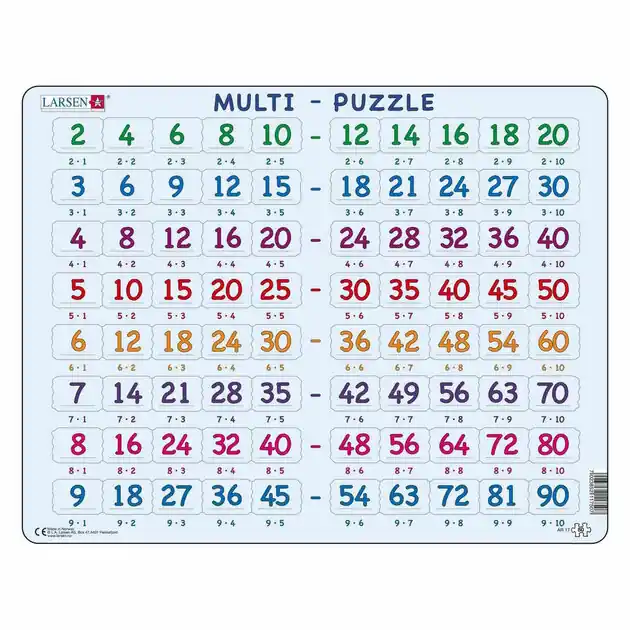 Larsen Legpuzzel Leren Rekenen - Tafels, 80st. Finale Uitverkoop