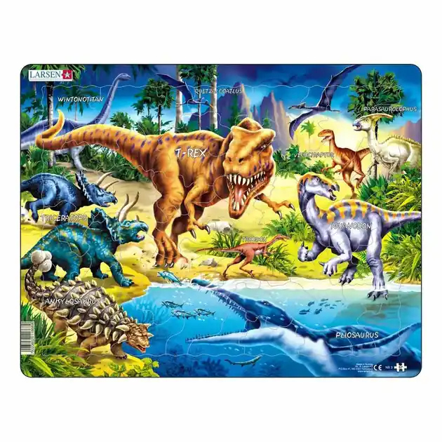 Larsen Legpuzzel Dieren - Dinosaurussen uit het Krijt tijdperk , 57st. Dagaanbieding