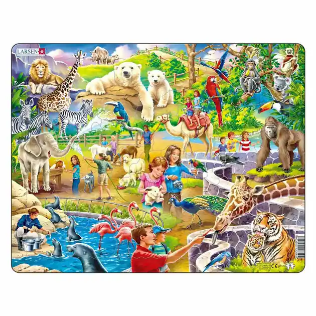 Larsen Legpuzzel Dieren - In de Dierentuin, 48st. Voordeelprijs