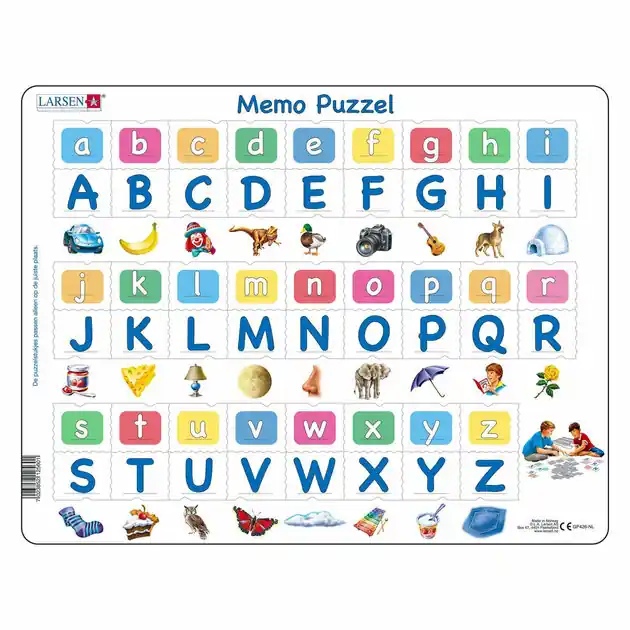 Favoriet Larsen Memopuzzel Leren Lezen - Het Alfabet met Afbeeldingen, 52st.
