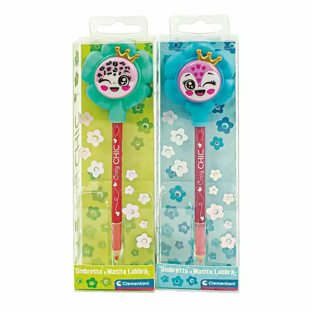 Clementoni Crazy Chic Oogschaduw en Lipliner Bloem - Turquoise/Blauw Nu Kopen