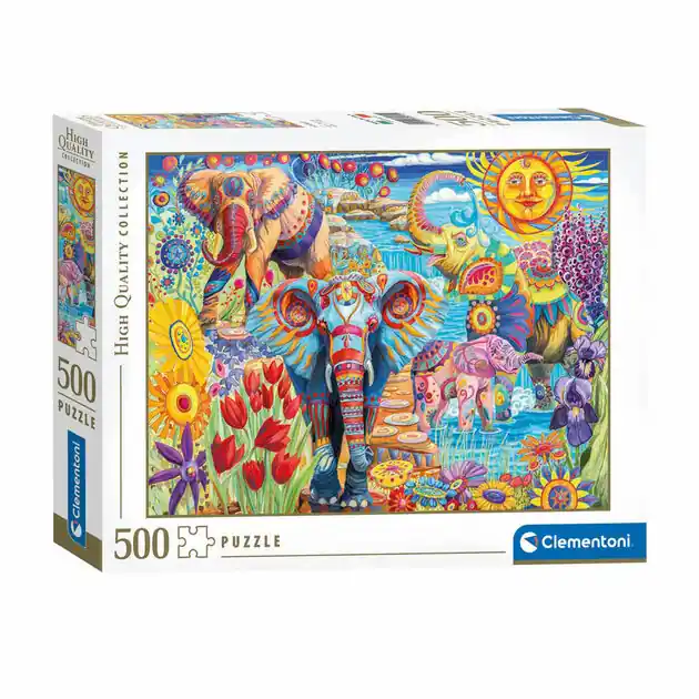 Hoge Kwaliteit Clementoni Legpuzzel Kunstwerken Olifanten Carnaval, 500st.