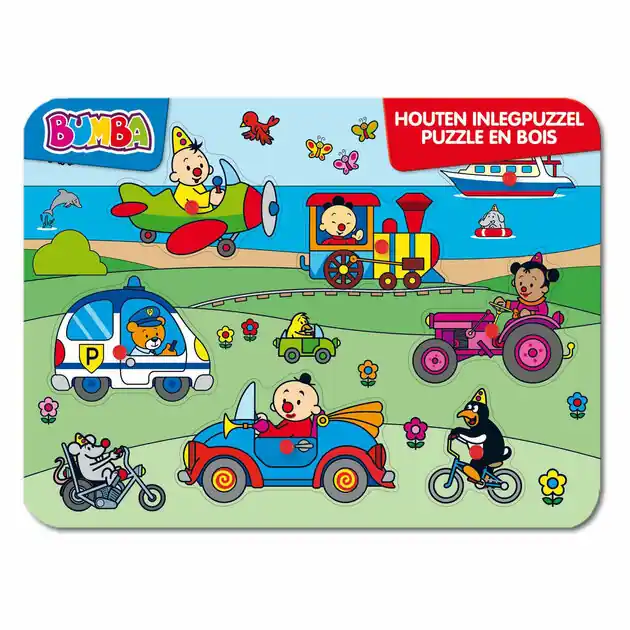 Bumba Houten Inlegpuzzel - Voertuigen Aanbieding