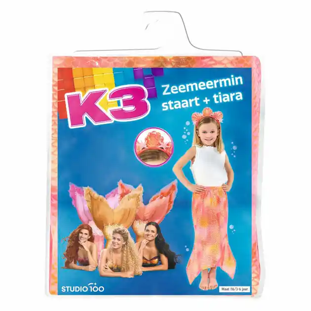 K3 Zeemeerminstaart en Tiara Maat 116, 3-6 jaar Laatste Versie