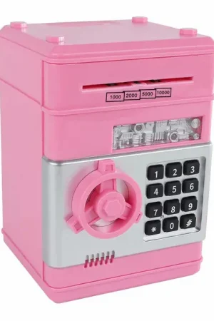 Geldkluis met Geheime Code Roze, 19,5cm Express Levering