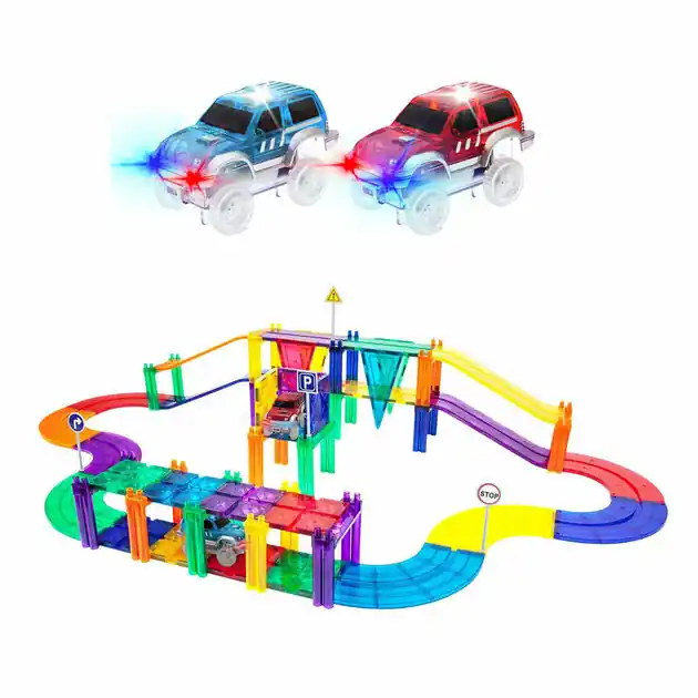 Tijdelijk Beschikbaar PicassoTiles Race Track - Magnetische Bouwtegels, 50dlg.