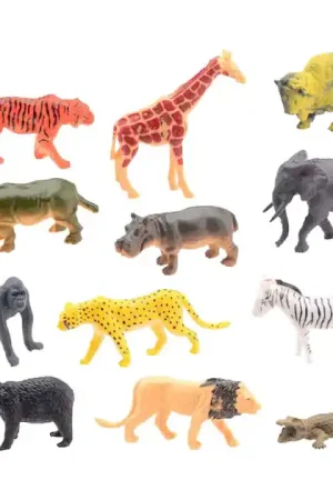 Animal World - Wilde Dieren Speelset, 12dlg. Op = Op