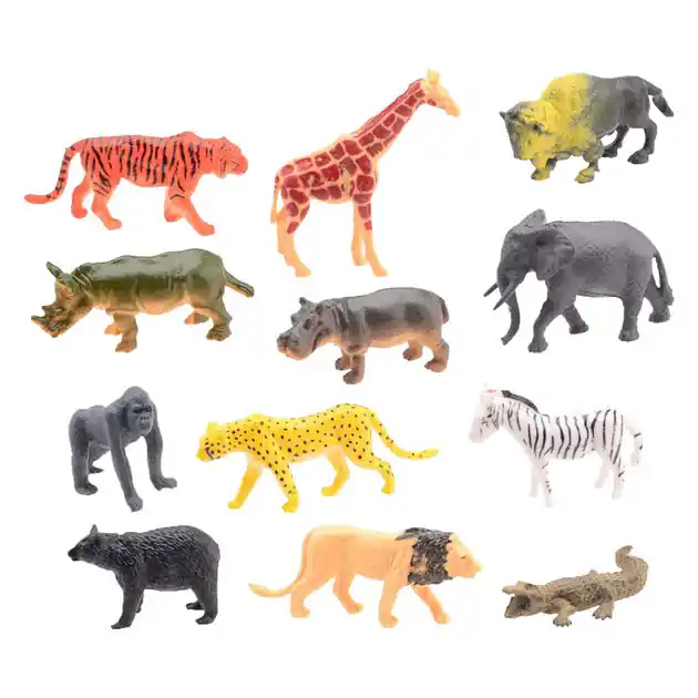 Animal World - Wilde Dieren Speelset, 12dlg. Op = Op