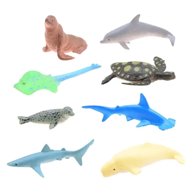Animal World - Zeedieren Speelset, 8dlg. Gereduceerde Prijs