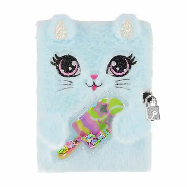 Pluche Dagboek Kat met Slot, A5 Aanbieding
