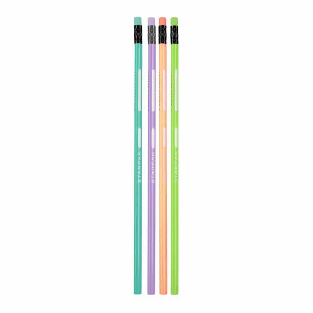 HB Driehoekige Potlood met Gum Pastel, 4st. Weekendaanbieding