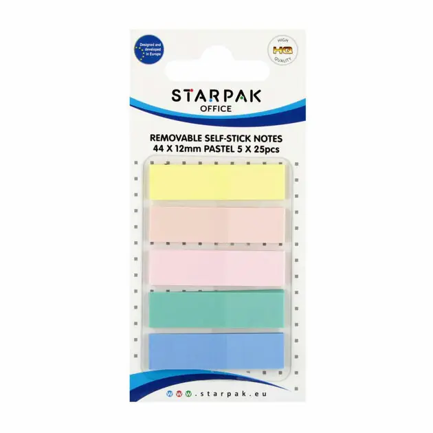 Beste Prijs Zelfklevende Notities 44x12mm, 5 Pastel Kleuren