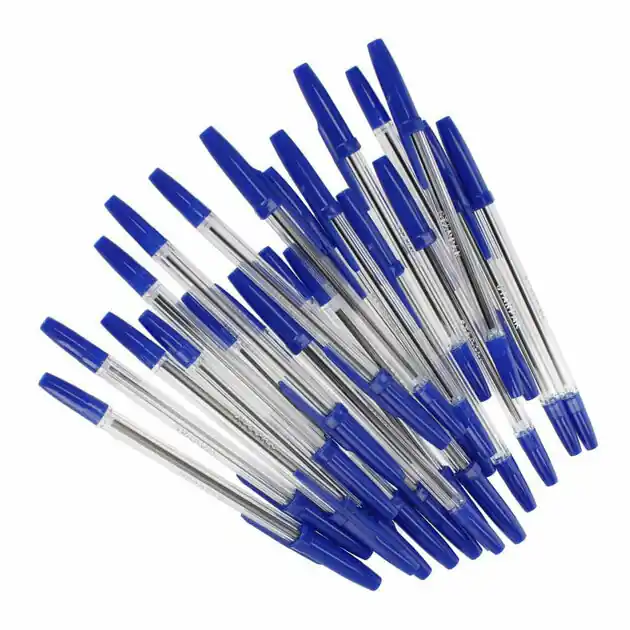 Balpen met Dop Blauw, 50st. Bestseller