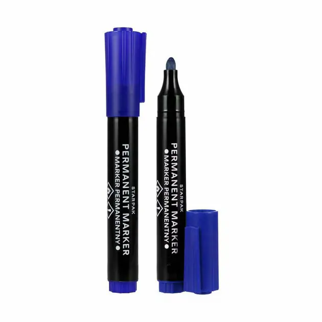 Permanent Stift Rond Blauw, 12st. Actieprijs