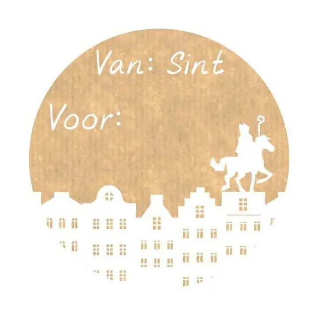Etiketten Kraft Sint - 1000st. Seizoensaanbieding