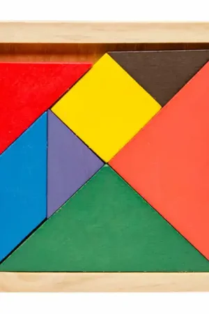 Betaalbaar Houten Tangram Puzzel, 7st.